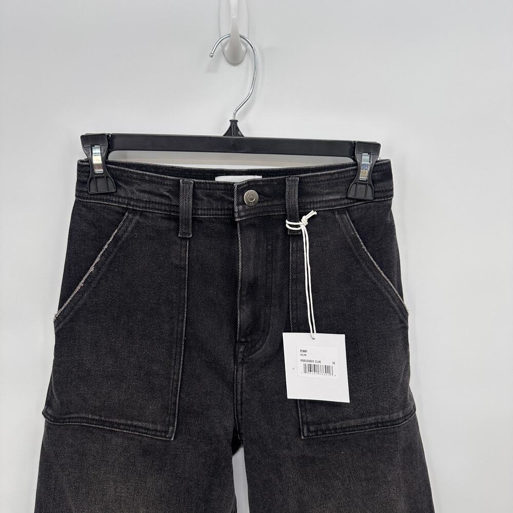 PISTOLA NWT Penny Utility High Rise Wide Leg Black Denim in Collins // 24 - Picture 6 of 16